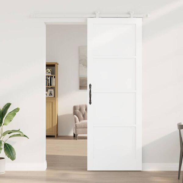 vidaXL Porta Deslizante Branco 83 x 232 cm Madeira de Pinheiro S&oacute;lida