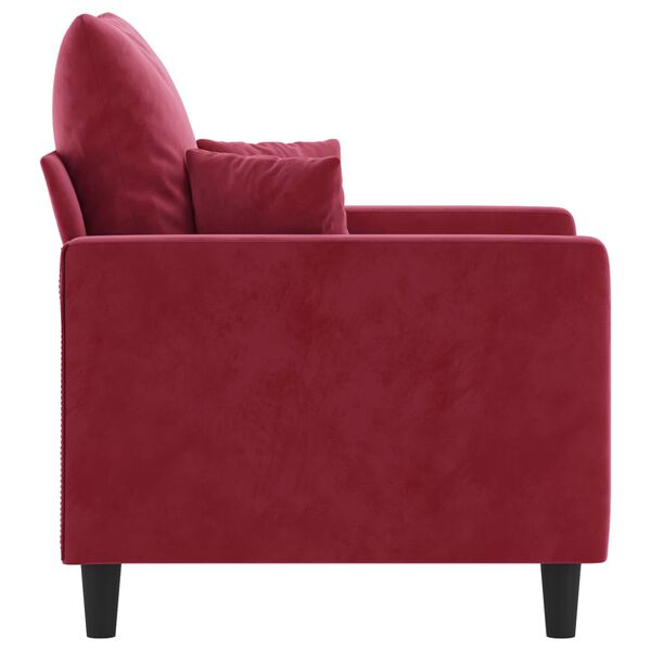 vidaXL Poltrona 60 cm veludo vermelho-tinto