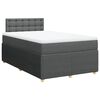 vidaXL Cama boxspring com colch&atilde;o 120x190 cm tecido cinzento-escuro