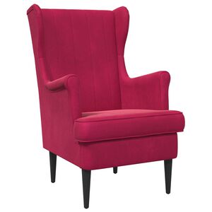 vidaXL poltrona Vinho Vermelho Veludo