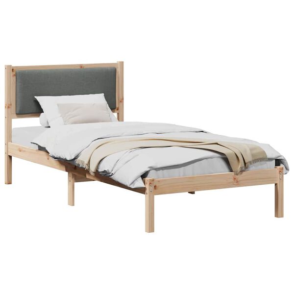 vidaXL Estrutura da Cama com cabeceira Cinza Escuro 100 x 200 cm