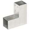 vidaXL Base para poste em forma de L 71x71 mm metal galvanizado