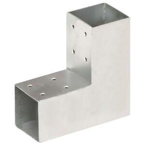 vidaXL Base para poste em forma de L 71x71 mm metal galvanizado