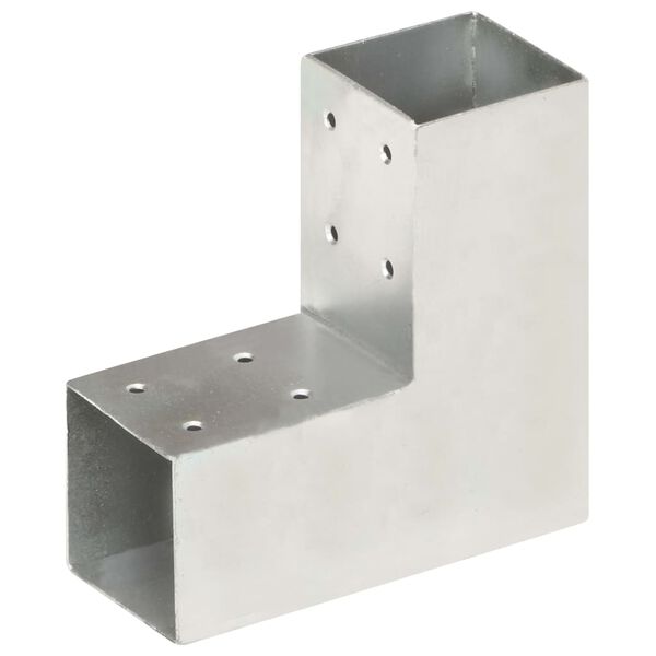 vidaXL Base para poste em forma de L 71x71 mm metal galvanizado