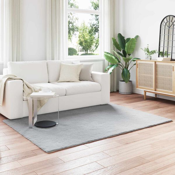 vidaXL Tapete de Pelo Sint&eacute;tico de Coelho Olite Cinzeto 140 x 200 cm