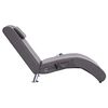 vidaXL Chaise longue de massagem c/ almofada couro artificial cinzento