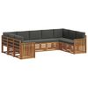 vidaXL Conjunto de Sof&aacute;s para Exterior 9 unid. Natural e Antracite