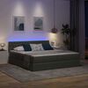 vidaXL Cama com luzes de tira LED Cinza Escuro 200 x 200 cm tecido