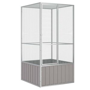 vidaXL Gaiola p/ p&aacute;ssaros 111x107x211,5 cm a&ccedil;o galvanizado cinzento