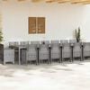 vidaXL Conjunto de Jantar para Jardim com Almofadas 17 pcs