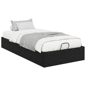 vidaXL Estrutura de Cama Ottoman Carvalho Preto 193 x 90 x 25 cm
