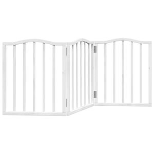 vidaXL Port&atilde;o para c&atilde;es dobr&aacute;vel 3 pain&eacute;is 150 cm &aacute;lamo branco