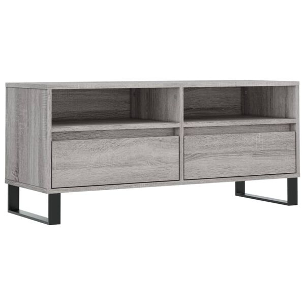 vidaXL M&oacute;vel de TV 100x34,5x44,5 cm derivados madeira cinzento sonoma