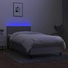 vidaXL Cama box spring c/ colch&atilde;o e LED 100x200 cm tecido cinza-claro
