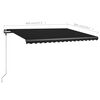 vidaXL Toldo retr&aacute;til manual com LED 400x300 cm antracite