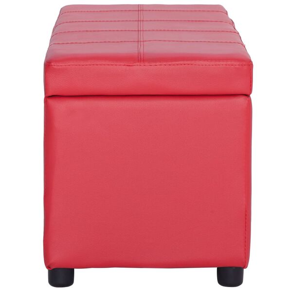 vidaXL Banco c/ comp. arruma&ccedil;&atilde;o 116 cm couro artificial vermelho