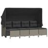 vidaXL 5 pcs conj. sof&aacute;s jardim c/ almofad&otilde;es vime PE cinzento-claro