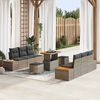 vidaXL Conjunto de Sof&aacute; de Jardim 9 pcs Cinzeto Rattan Sint&eacute;tico