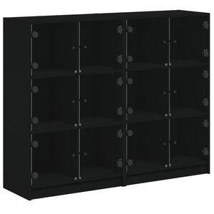 vidaXL Estante c/ portas 136x37x109 cm derivados de madeira preto