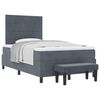 vidaXL Cama Box com colch&atilde;o Cinza Escuro 120 x 190 cm Veludo