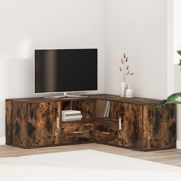 vidaXL Arm&aacute;rio de canto 200x40x45 cm derivados madeira carvalho fumado