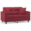 vidaXL Sof&aacute; 2 lugares +almofadas 120cm couro artificial vermelho tinto
