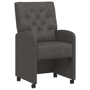vidaXL Cadeiras de Jantar com Rodas 2 unid. Couro sint&eacute;tico Preto