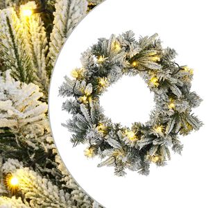 vidaXL Guirlanda de Natal Verde e Branco &Oslash; 30 cm PVC e PE 25 LED
