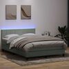 vidaXL Cama box spring c/ colch&atilde;o e LED 160x210 cm veludo cinzento-claro