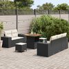 vidaXL Conjunto de Sof&aacute; de Jardim 8 pcs Preto e creme 80 x 80 x 71 cm
