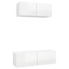 vidaXL 2 pcs conjunto móveis de TV derivados madeira branco brilhante