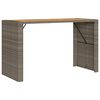 vidaXL Mesa de bar para jardim com tampo em ac&aacute;cia vime PE cinza