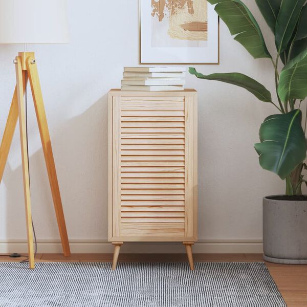 vidaXL Porta de arm&aacute;rio com design de persiana pinho maci&ccedil;o
