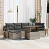 vidaXL Conjunto de Sof&aacute; de Jardim 7 pcs Cinzeto Rattan Sint&eacute;tico