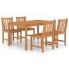 vidaXL Conjunto de jantar de jardim de 5 pe&ccedil;as 150x90 cm madeira de teca maci&ccedil;a