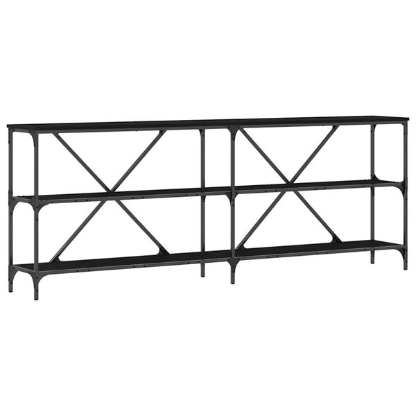 vidaXL Aparador Carvalho Preto 200 x 30 x 75 cm Madeira processada