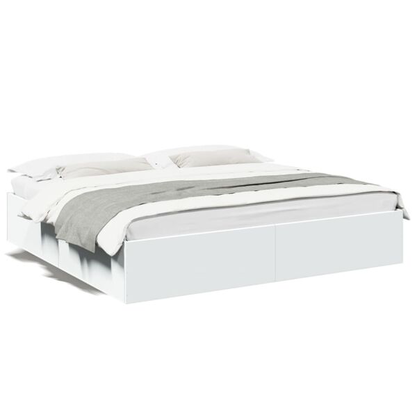 vidaXL Estrutura de cama 200x200 cm derivados de madeira branco