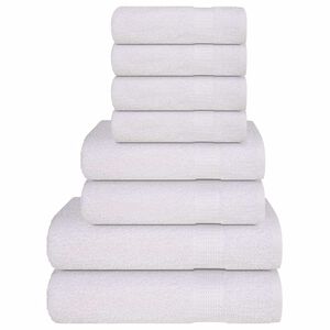 vidaXL 8pcs Conjunto de toalhas FROGN 360 g/m&sup2; branco