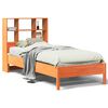 vidaXL Cama com estante sem colch&atilde;o 75x190cm pinho maci&ccedil;o castanho-mel