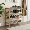 vidaXL Rack de Sapatos com prateleira Natural 68 x 28 x 63 cm Bambu