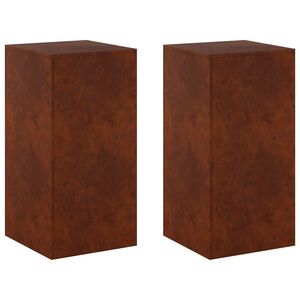 vidaXL Suporte para Plantas 2 pcs Ferro Enferrujado 40 x 40 x 80 cm