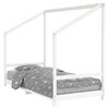 vidaXL Estrutura de cama infantil 90x200 cm pinho maci&ccedil;o branco