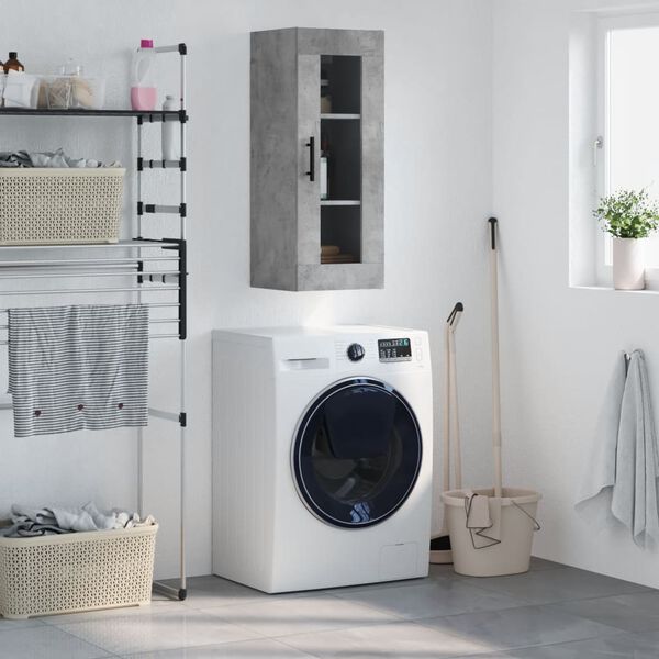 vidaXL Arm&aacute;rio de parede 34,5x34x90 cm cinzento cimento