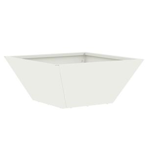 vidaXL Vaso de Jardim Branco 35 x 35 x 15 cm A&ccedil;o laminado a frio