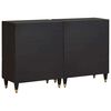vidaXL Buffet 2 pcs Preto 60 x 33 x 75 cm Madeira de manga maci&ccedil;a