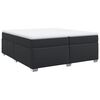 vidaXL Cama com molas/colch&atilde;o 200x200 cm couro artificial preto