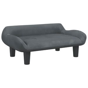 vidaXL Sof&aacute; infantil 70x40x24 cm veludo cinzento-escuro