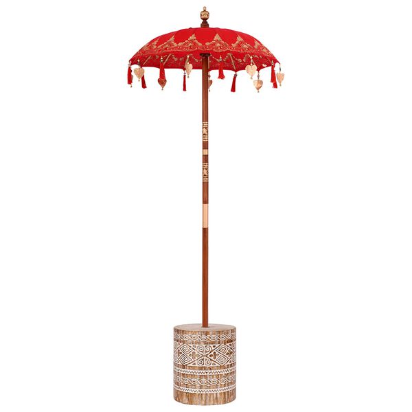 vidaXL Parasol Balin&ecirc;s com Base Vermelho 95 x 95 x 260 cm