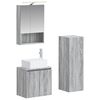 vidaXL Conjunto de M&oacute;veis para Banheiro 4 pcs Sonoma cinzento