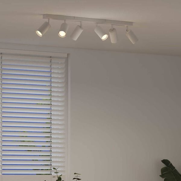 vidaXL Foco de teto com holofotes Branco 73 x 6 x 16 cm Metal